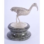 A MODERN ENGLISH SILVER FIGURE OF A STANDING FLAMENGO. London 1976. 8 cm high.