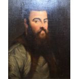 BRITISH SCHOOL (19th century) FRAMED OIL ON CANVAS, framed quarter length portrait of as male. 61 cm