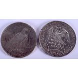 TWO AMERICAN SILVER COINS. (2)