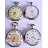 FOUR ANTIQUE SILVER WATCHES. (4)
