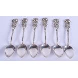 SIX SILVER SPOONS. (6)