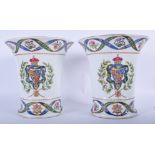 19TH C. PAIR OF PARIS PORCELAIN VASES PAINTED WITH THE CREST OF THE DUKE OF CLARENCE, LATER WILLIAM