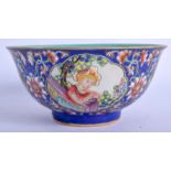 A CHINESE PORRCELAIN BOWL BEARING QIANLONG MARKS, decorated in the european taste. 15.5 cm wide.;