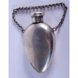 AN ANTIQUE SILVER TEAR DROP SCENT BOTTLE. 5 cm x 3 cm.