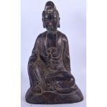 A CHINESE BRONZE STATUE OF GUANYIN. 23.5 cm high.