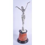 A LARGE SILVER PLATED DECO STYLE FIGURE. 55 cm high.