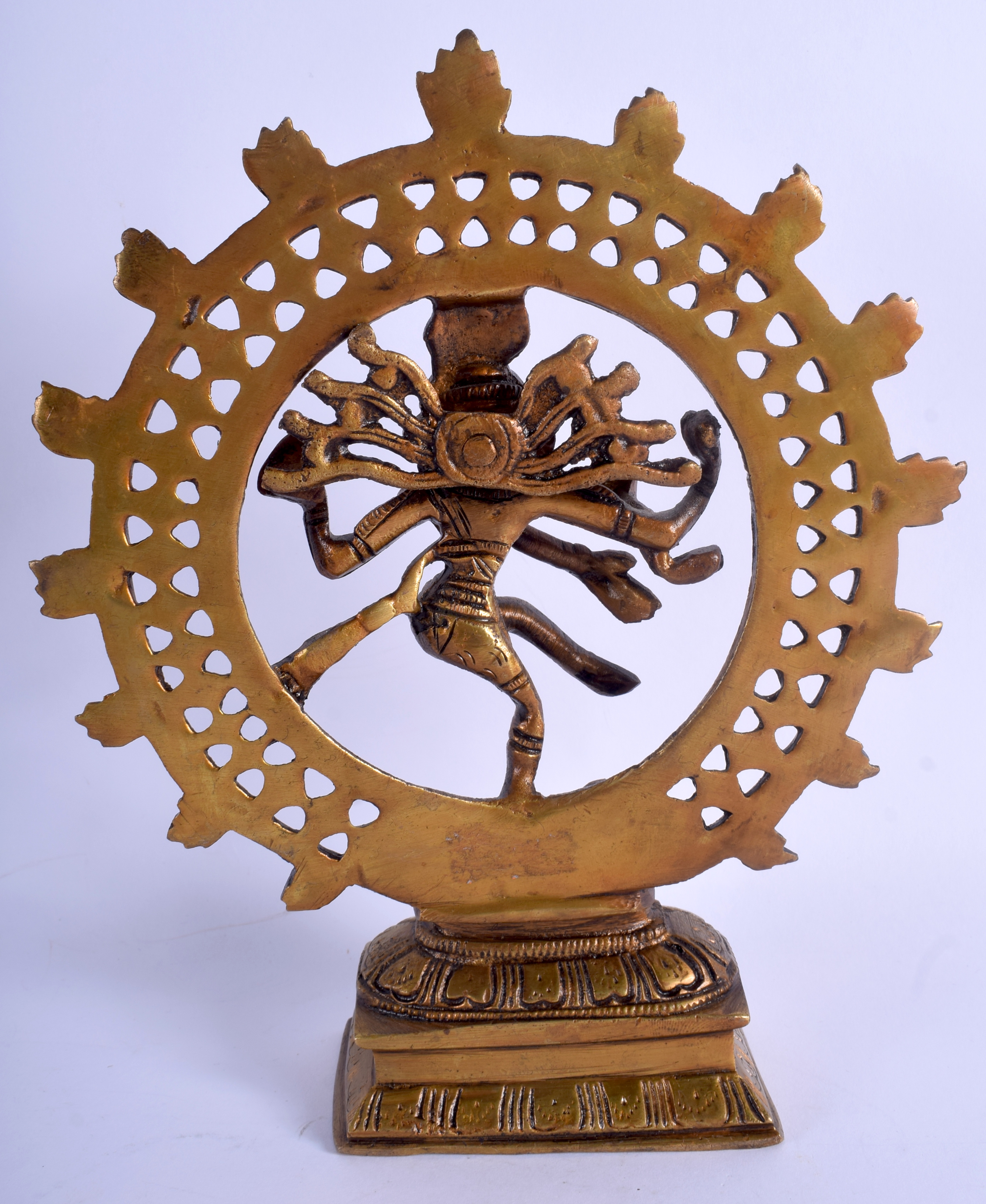 AN INDIAN BRASS FIGURE OF SHIVA. 21.5 cm high. - Image 2 of 3