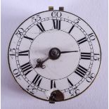 A GEORGE III LONDON POCKET WATCH MOVEMENT. 3.25 cm wide.