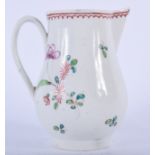 LIVERPOOL FLORAL SPARROW BEAK JUG. 9.5cm high and8cm wide