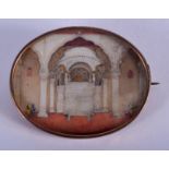 A 19TH CENTURY INDIAN MUGHAL IVORY PAINTED IVORY MINIATURE. 5.5 cm x 5.25 cm.