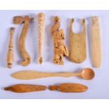 ASSORTED ANTIQUE CONTINENTAL IVORY AND BONE TOOLS. (qty)