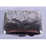 A SILVER CIGARETTE CASE. 1.7 oz. 6 cm x 8 cm.