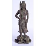 A CHINESE BRONZE BUDDHA. 22 cm high.