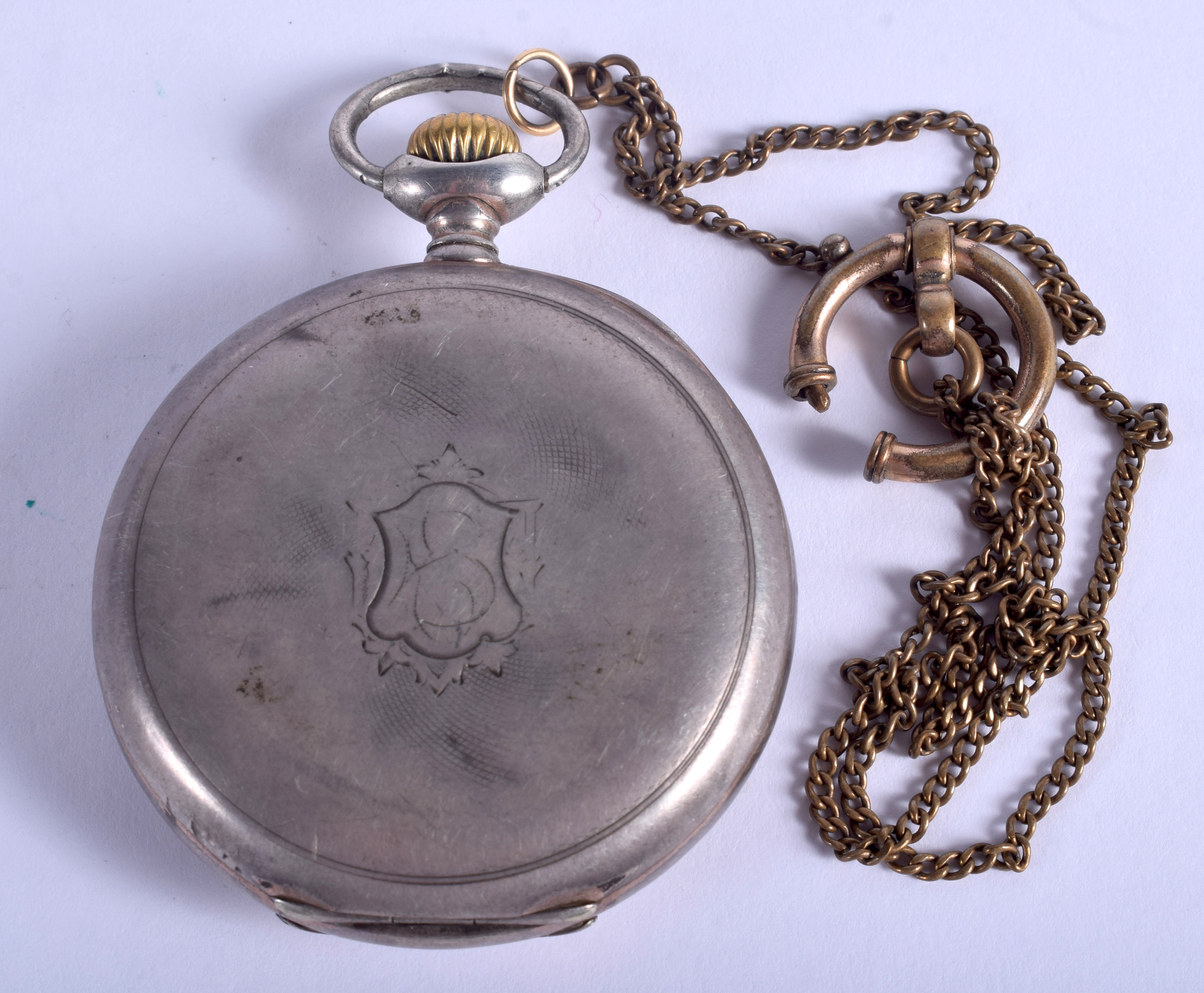 A SILVER ZENITH POCKET WATCH. 4.75 cm wide. - Image 2 of 4