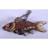 A 1920S SILVER AND ENAMEL FISH. 7.5 cm wide.