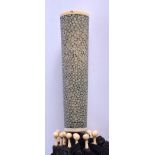 A 1920S FRENCH CARVED IVORY AND SHAGREEN PARASOL. 58 cm long.