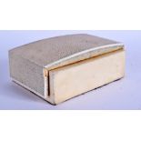 AN ART DECO STYLE FRENCH AMERICAN R & Y AUGOUSTI SHAGREEN AND WOOD JEWELLERY BOX. 13 cm x 8 cm.