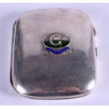 A 1930S SILVER PLATE AND ENAMEL HMS GLORIUS CIGARETTE CASE. 7.5 cm x 8.5 cm.