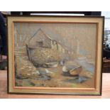 TWO PASTEL WATERCOLOURS Coastal scenes, Largest 60 cm x 39 cm. (2)