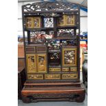 A VERY LARGE 19TH CENTURY JAPANESE MEIJI PERIOD SHIBAYAMA LACQUER AND IVORY DISPLAY CABINET decorate