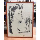 A FRAMED PICASSO PRINT. 75 cm x 55 cm.