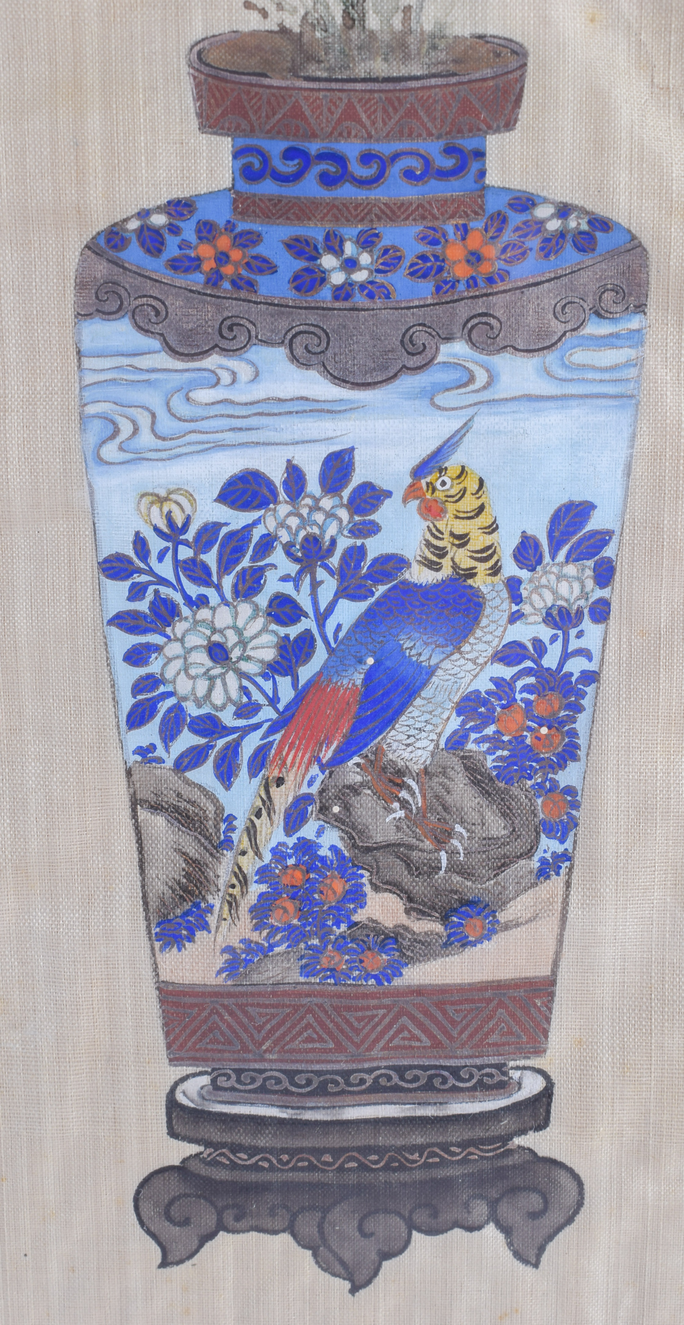A PAIR OF 19TH CENTURY CHINESE WATERCOLOUR PANELS Qing, depicting still lifes. Image 39 cm x 46 cm. - Image 3 of 8