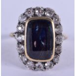 A RARE 18TH/19TH CENTURY GOLD DIAMOND AND BLUE STONE RING the natural stone taking on various colour