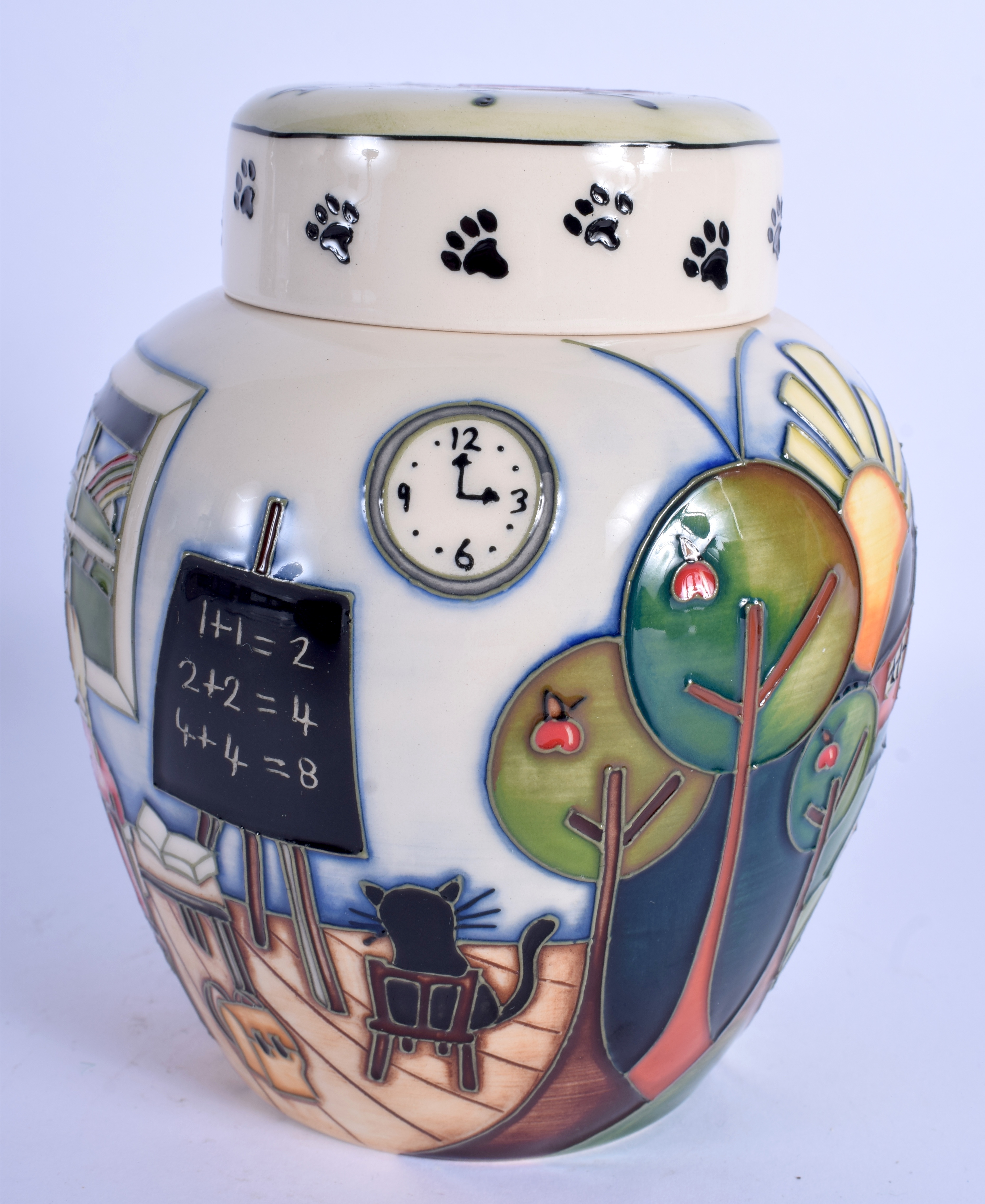 A BOXED MOORCROFT LIMITED EDITION COLLECTORS CLUB GINGER JAR C2009, No 18 of 250, decorated with Dad - Image 3 of 5