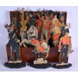 A RARE 19TH CENTURY VICTORIAN MAHOGANY CASED PARLOUR GAME of military inspiration, depicting various