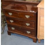 AN ANTIQUE CHEST OF DRAWERS. 78 cm x 73 cm.