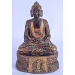 AN EARLY 20TH CENTURY CHINESE TIBETAN INDIAN BRONZE ALLOY BUDDHA modelled with hands clasped. 19 cm