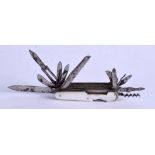 A 19TH CENTURY MOTHER OF PEARL AND STEEL TRAVELLING POCKET KNIFE with multiple features. 7.5 cm long
