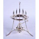 A VERY RARE ASPREY SILVER FOUR DIVISION TOAST HEATING RACK. Birmingham 1922. 11 oz. 19 cm x 11 cm.