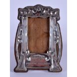 AN ART NOUVEAU BYRON SILVER PLATED PHOTOGRAPH FRAME. 11 cm x 15 cm.