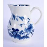 AN 18TH CENTURY WORCESTER SPARROW BEAK JUG painted with the Candle Fence pattern. 8.5 cm high.