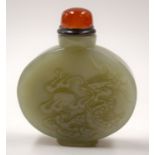 A CHINESE JADE SNUFF BOTTLE. 6 cm high.