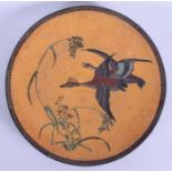 A 19TH CENTURY JAPANESE MEIJI PERIOD CLOISONNE ENAMEL DISH depicting a birds upon a yellow ground. 3