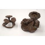 TWO CHINESE BRONZE FLOWERS. (2)