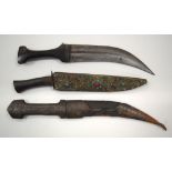 THREE ANTIQUE KNIVES one jewelled. (3)