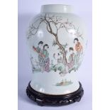 AN EARLY 20TH CENTURY CHINESE VASE painted with figures. 32 cm x 20 cm.