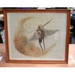 A CHARMING FRAMED WATERCOLOUR OF A LOCUST. 49 cm x 57.5 cm.