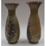 A LARGE PAIR OF JAPANESE MEIJI PERIOD VASES. 41 cm high.