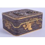 A GOOD 19TH CENTURY JAPANESE MEIJI PERIOD MIX METAL INLAID IRON BOX in the manner of Suzuki Michihir