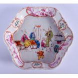 AN 18TH CENTURY CHINESE EXPORT FAMILLE ROSE PORCELAIN DISH Qianlong. 12.5 cm wide.