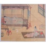 A FINE 18TH CENTURY CHINESE EROTIC WATERCOLOUR PAINTING Qianlong, depicting scenes of a sexual natur