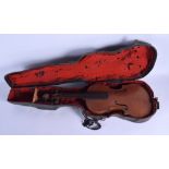 A VINTAGE SINGLE PIECE BACK VIOLIN. 57 cm long.