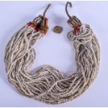 AN ANTIQUE TIBETAN INDIAN BEAD NECKLACE. 43 cm long.