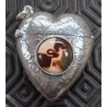 A SILVER HEART VESTA CASE. 4 cm wide.