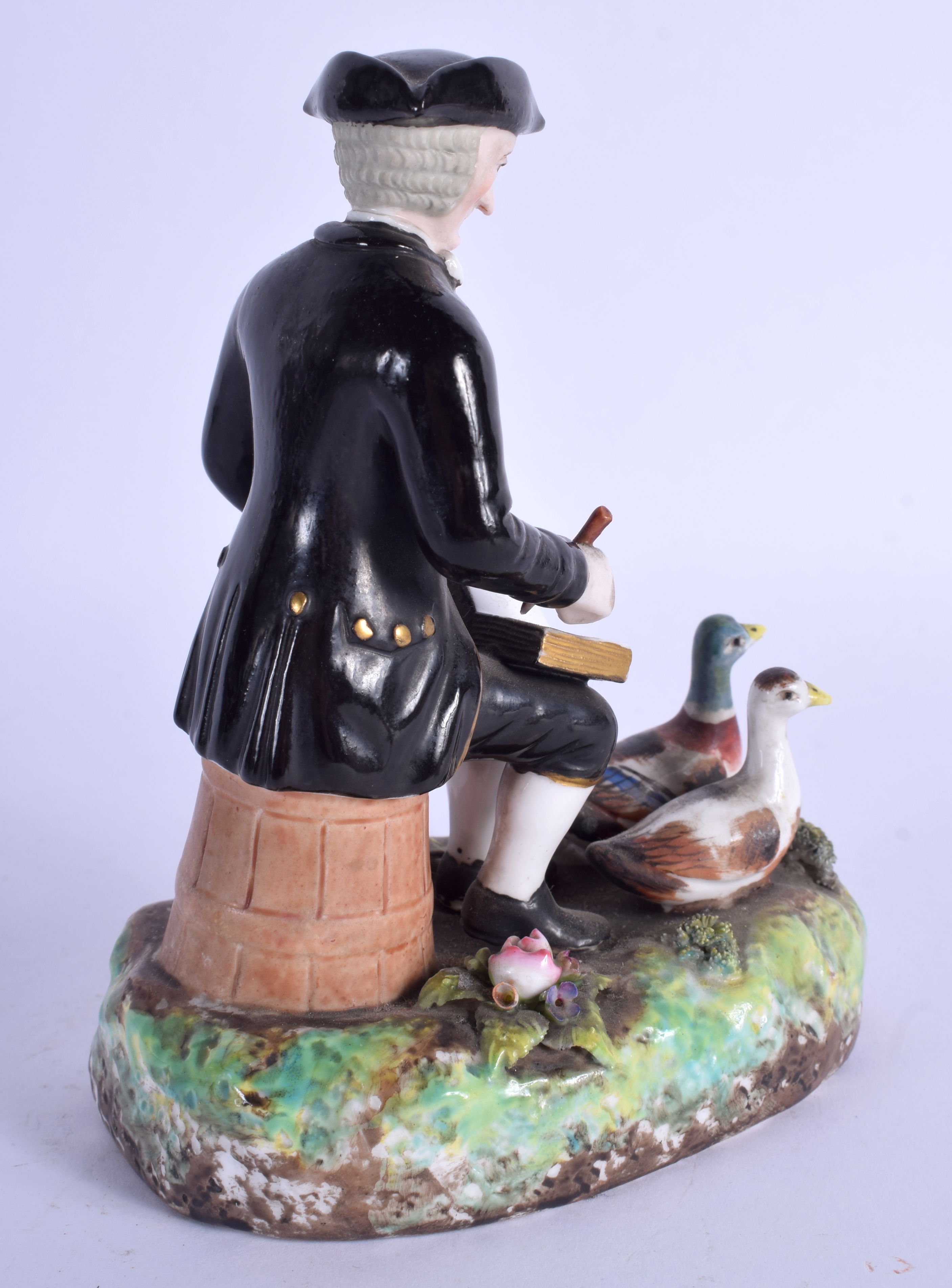 A 19TH CENTURY DERBY FIGURE OF DR SYNTAX modelled sketching. 14 cm x 9 cm. - Image 2 of 3