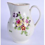 AN 18TH CENTURY WORCESTER SPARROW BEAK JUG painted with flowers. 8.5 cm high.